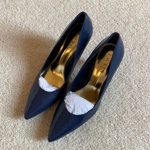 Ralph Lauren Brand New Navy Leather Heels